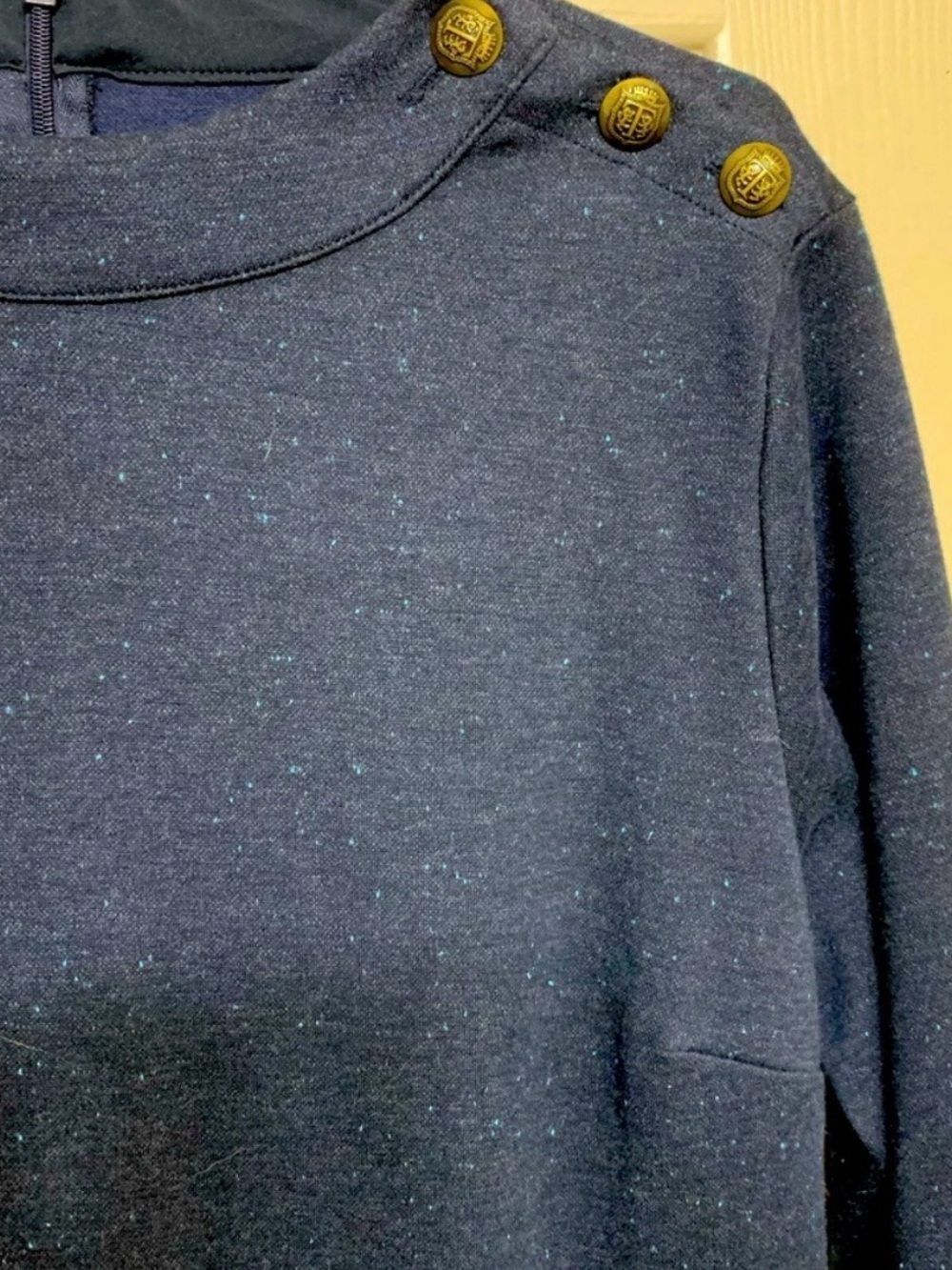 Talbots Navy Blue Long Sleeve Shift Dress